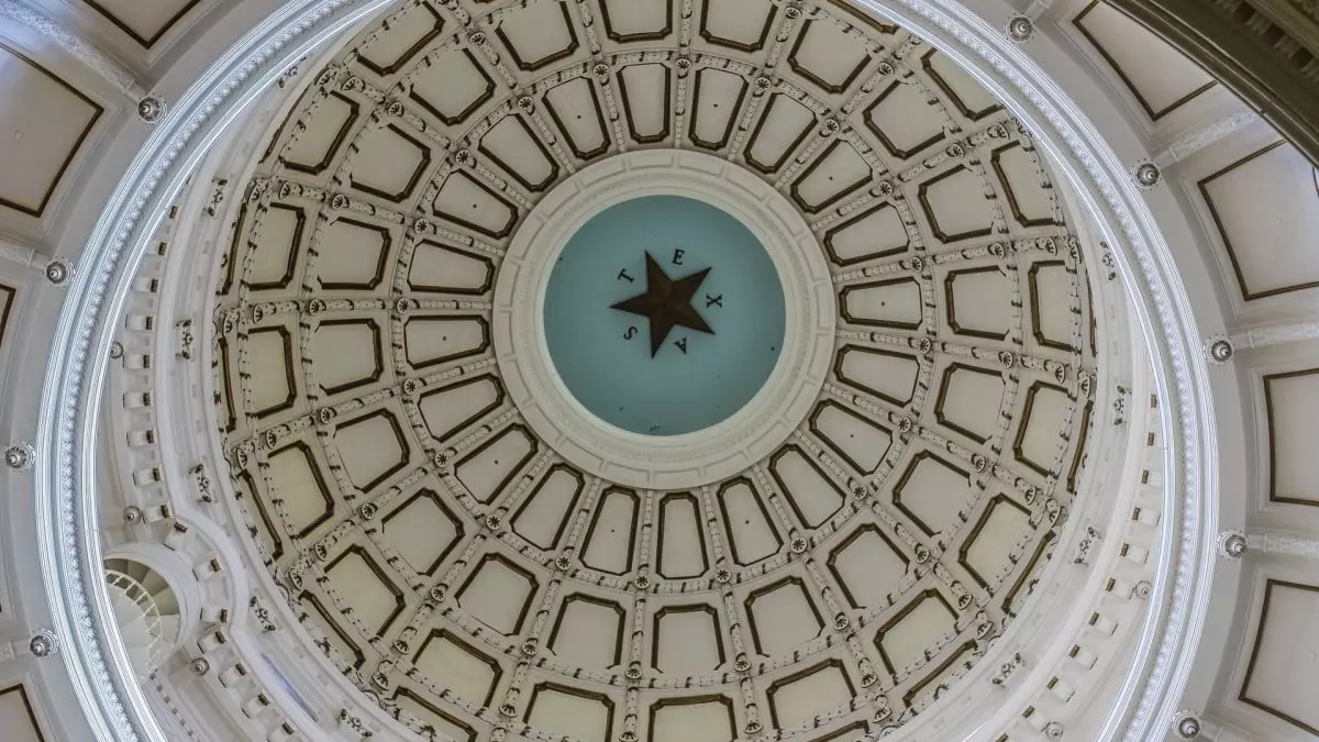 Detalle de la cúpula del Capitolio Estatal de Texas